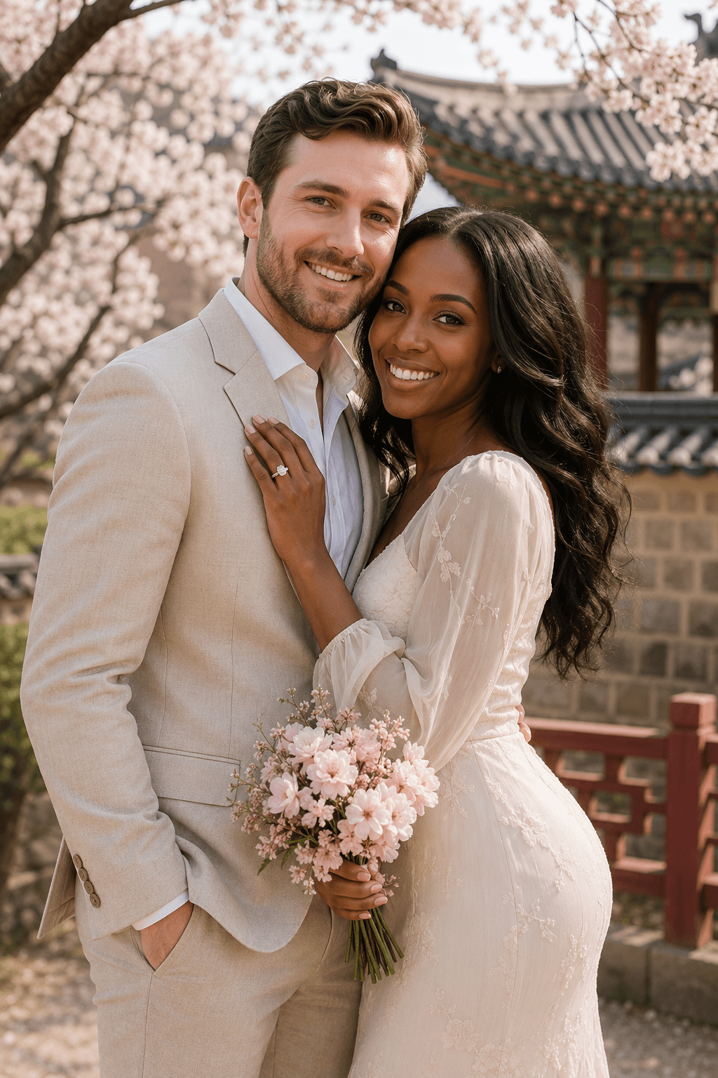 AI-generated Korean Garden engagement style preview
